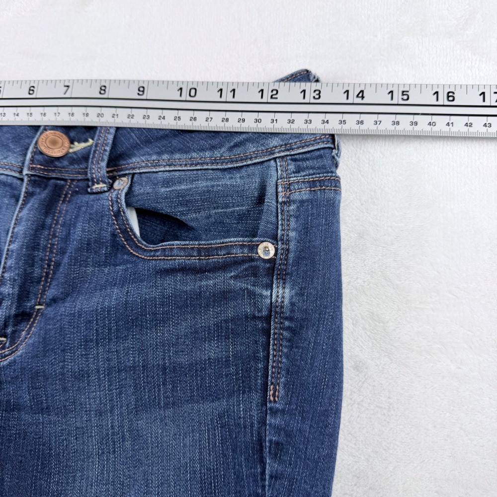 American Eagle Kick Boot Jeans Dark Wash Super Stretch 0 Long - Picture 5 of 10